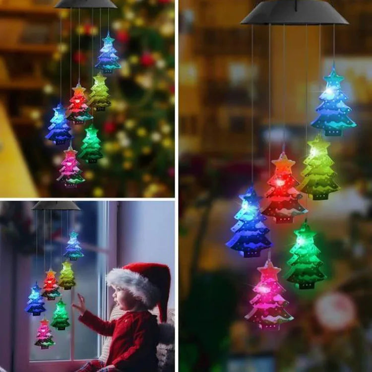 Solar Powered Wind Chime Garden Lights -Outdoor Solar Stake Lights for Yard, Landscape Decoration, Auto on/Off, Waterproof, IP65 Oasis Select Christmas tree