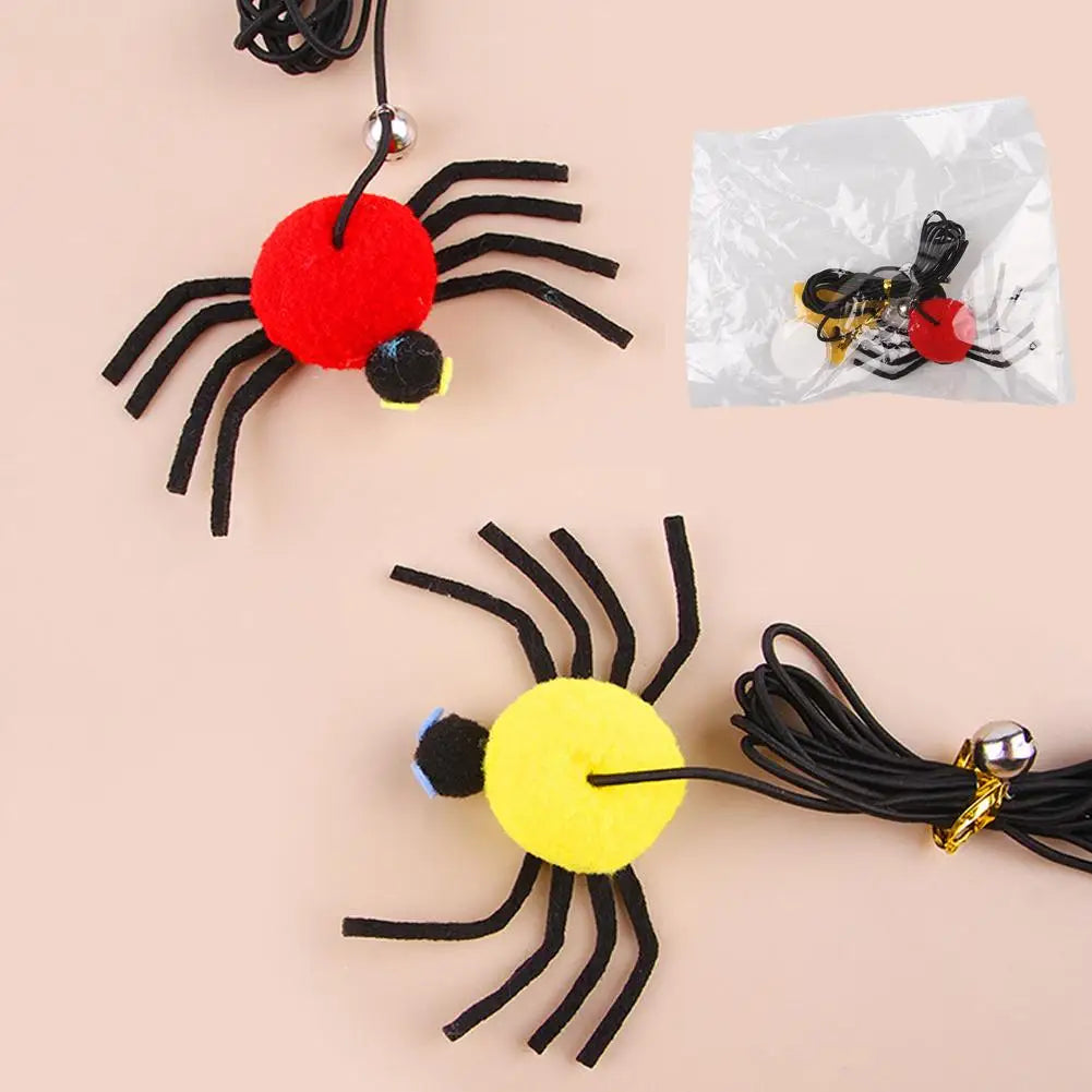 Cat Pet Toy Hanging Door To Relieve Depression Swinging Hanging Elastic Rope Feather Playing Stick Bell Spider for Pet Supplies Oasis Select