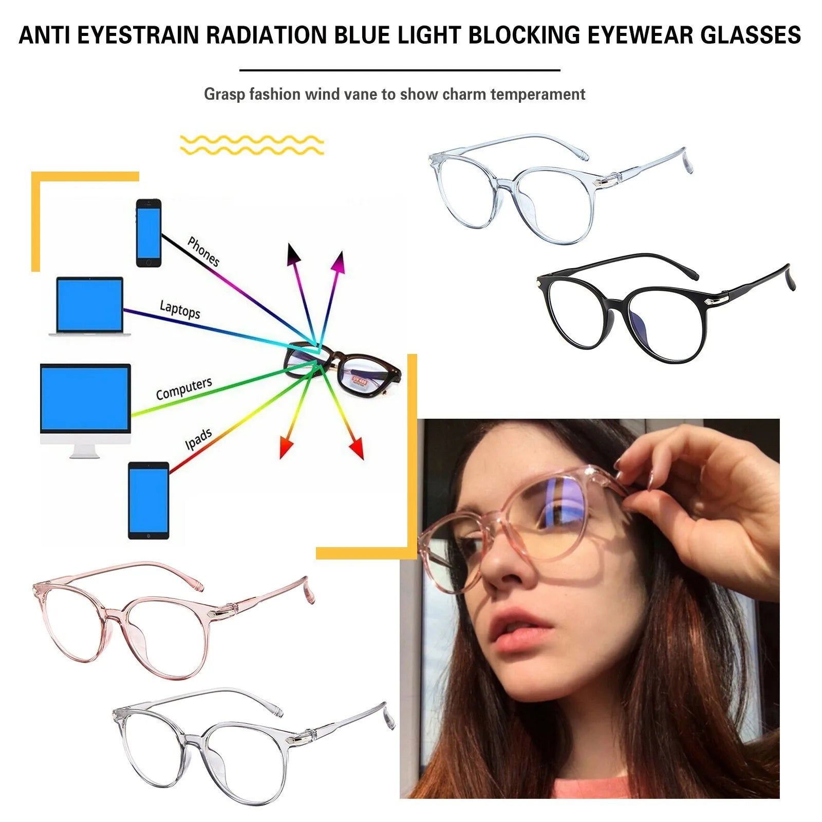 Blue Light Blocking Gaming Glasses – Anti-Fatigue Unisex Blue Light Glasses Oasis Select