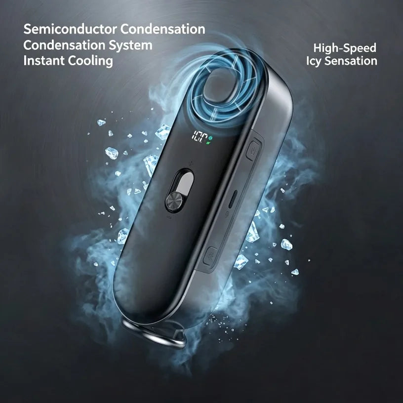 New Semiconductor Cooling Handheld Fan 100 Speed 10000mAh Power Bank LED Display Portable Ice Cooler Fan For Outdoor Travel Oasis Select