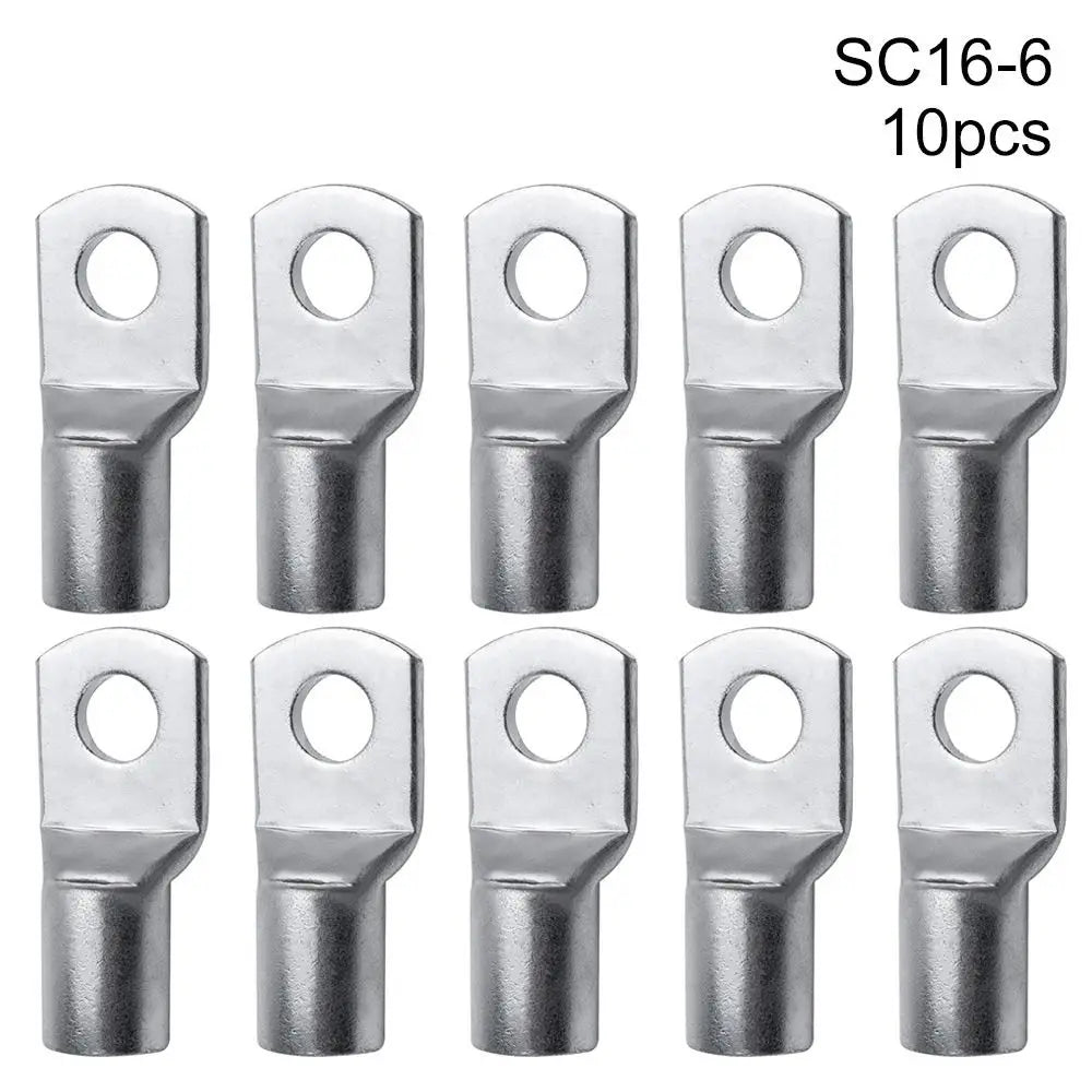 10Pcs 16-35mm2 6mm 8mm 10mm Cable Connector Kit SC Type Wire Nose Terminal Crimp SC16-6 SC25-6 SC35-6 Bolt Hole Tinned Lugs Ring Oasis Select 10pcs SC16-6