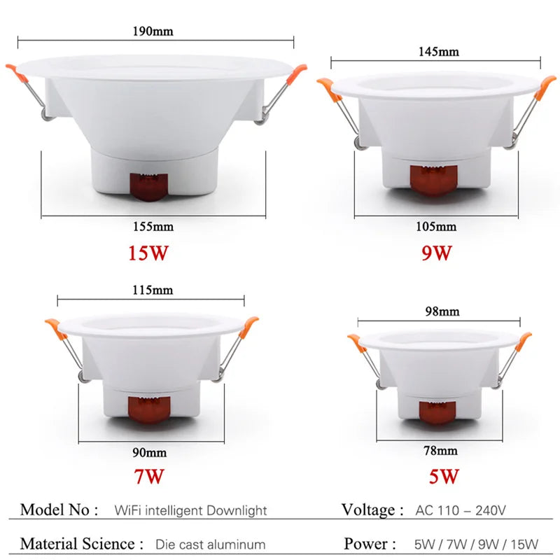 SHINEKNOT RGBCW Smart LED Downlight | Alexa Dimmable 5–16W