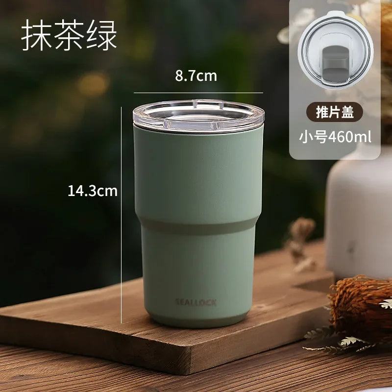 304 Stainless Steel Mug Double-Layer Coffee Cup Milk Cup Creative Insulated Tea Mugs Japanese Water Cup Gift Drinkwar Oasis Select Mint-Green 460ml
