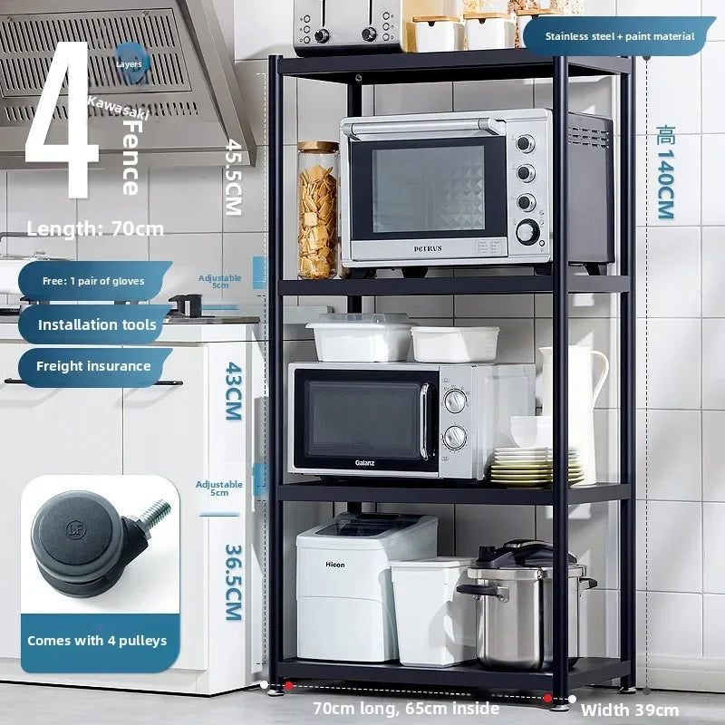Multi-functional Kitchen Storage Rack Floor-to-ceiling Multi-layer