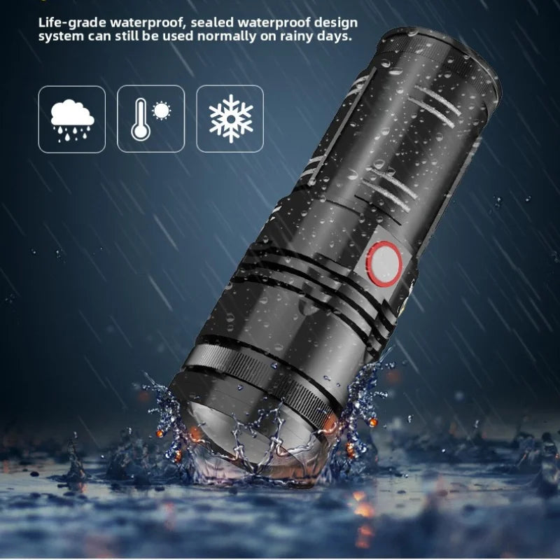 SHINEKNOT 800LM Zoomable Night Fishing Flashlight | USB Rechargeable
