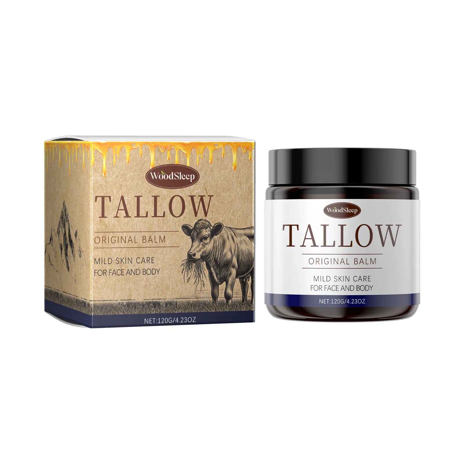 WOODSLEEP Tallow & Honey Balm – Deep Moisturizing Skin Balm Moisturizing Body Balm Oasis Select 120g