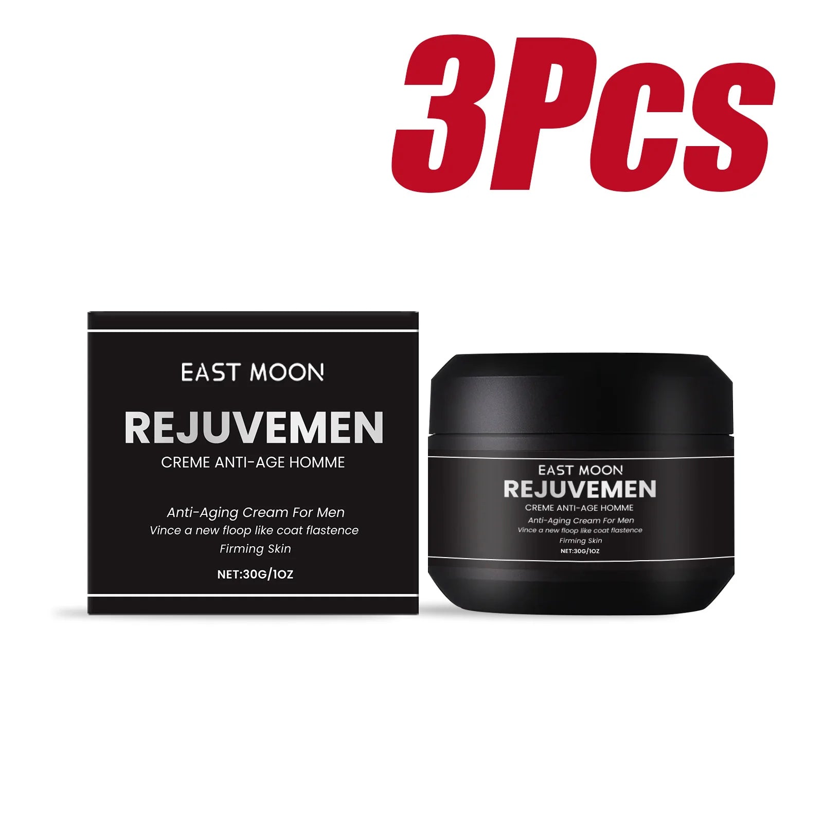 East Moon Men's Firming Face Cream – Anti-Wrinkle & Hydrating Men's Face Cream Oasis Select 3 x 30g Boxed