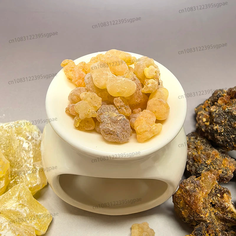 300g Premium Natural Resin Incense Pack: 100g Frankincense & 100g Myrrh for Stress Relief，and 100g Pine Rosin，100% Pure Oasis Select
