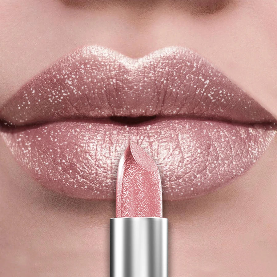 KAFURUX 21-Color Glitter Metallic Lipstick | Pearlescent Lip Tint