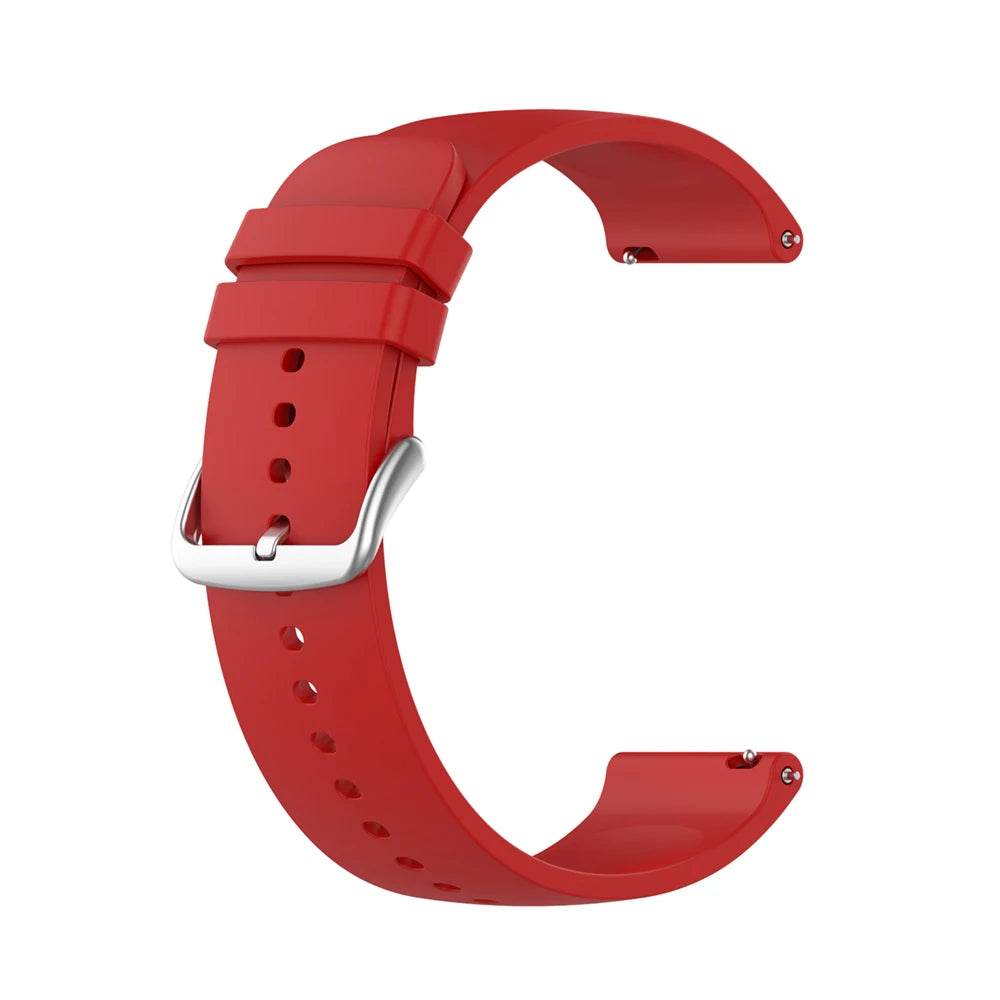 Silicone Watch Band for Amazfit Bip U/S, GTR & Samsung 20/22mm Smartwatch Band Oasis Select Red 22mm width strap