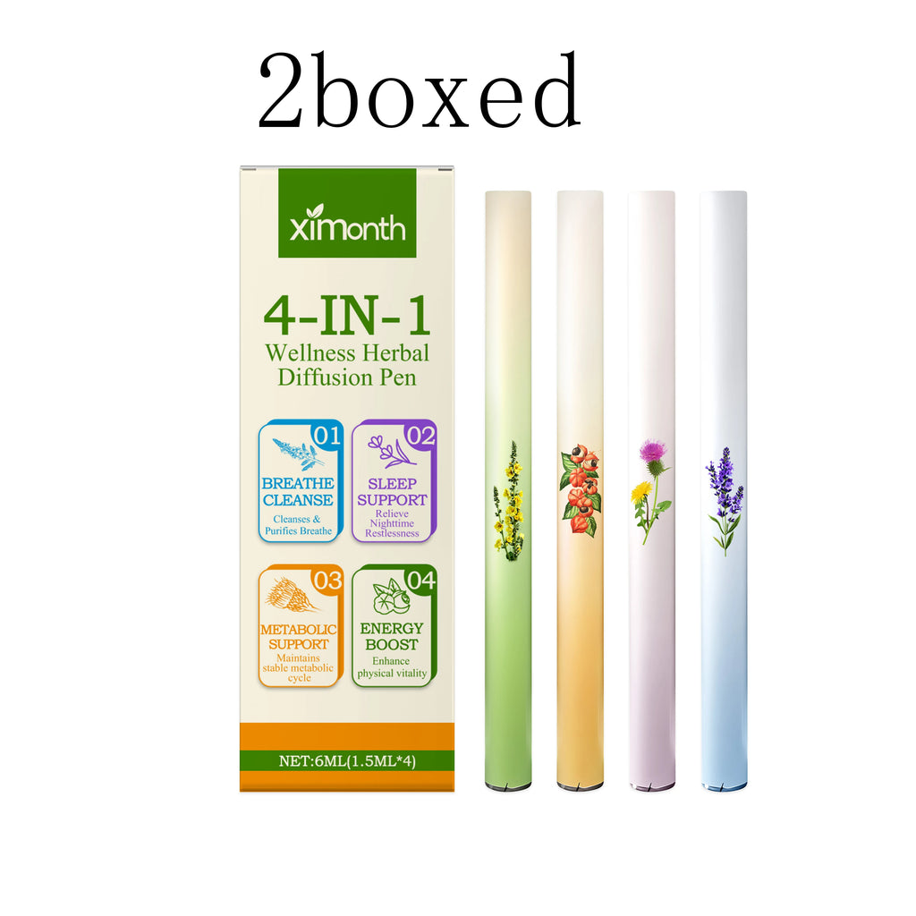 4-in-1 Air Freshening Pen: Relaxing the Senses Clear Breathing Refreshing Invigorating Aromatherapy Diffuser Lung-Cleansing Pen Oasis Select 2boxed