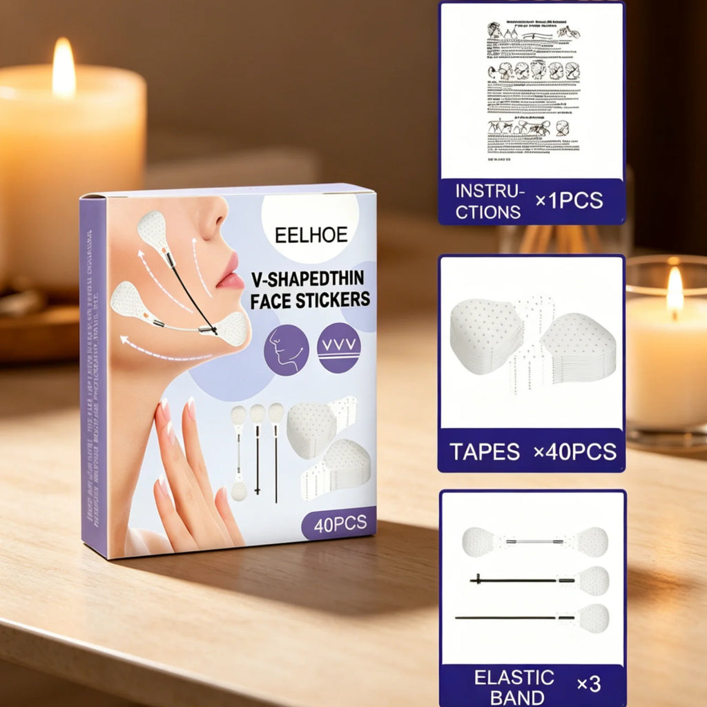 EELHOE Face Lifting Stickers – V-Shape Skin Tightening 40 PCS Face Lifting Stickers Oasis Select