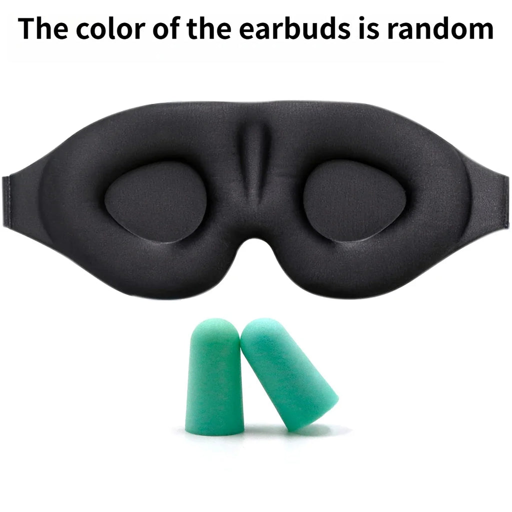3D Sleep Mask Earplugs Breathable Light Blocking Eye Mask Zero Pressure Contoured Comfortable Travel Sleep Aid New 2026 Oasis Select Mask Earbuds