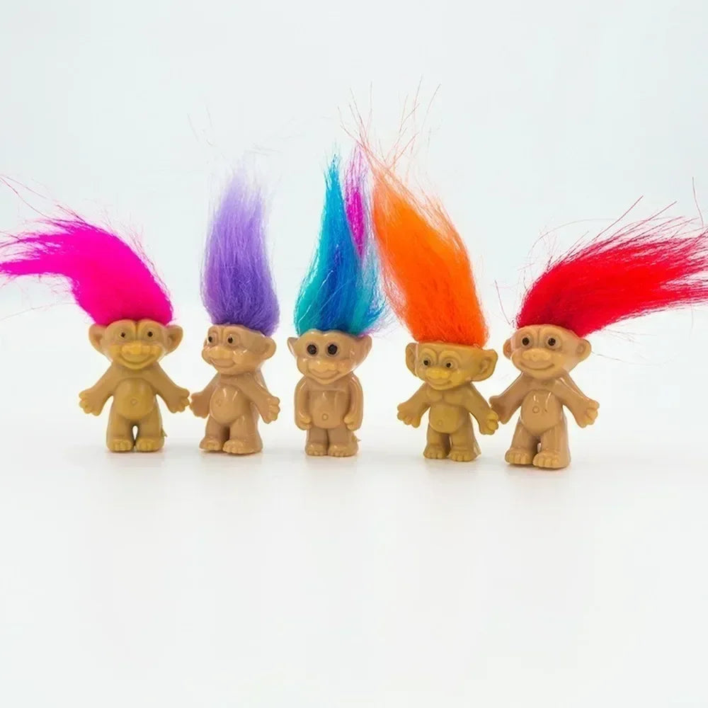5/10Pcs Mini Troll Dolls Anime Action Figure Colorful Hair Family Members Models Collection Kid Toy for Home Decoration Gift Oasis Select