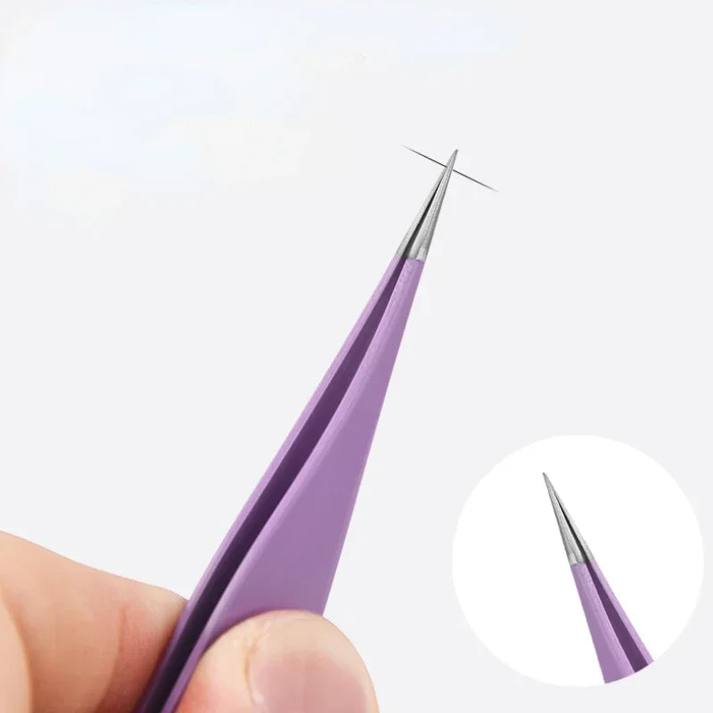 New Super Pointed Acne Clip Acne Needle Grafting Eyelash Clip Blackhead Clip Fake Eyelash Tweezers Lash Tweezers Oasis Select