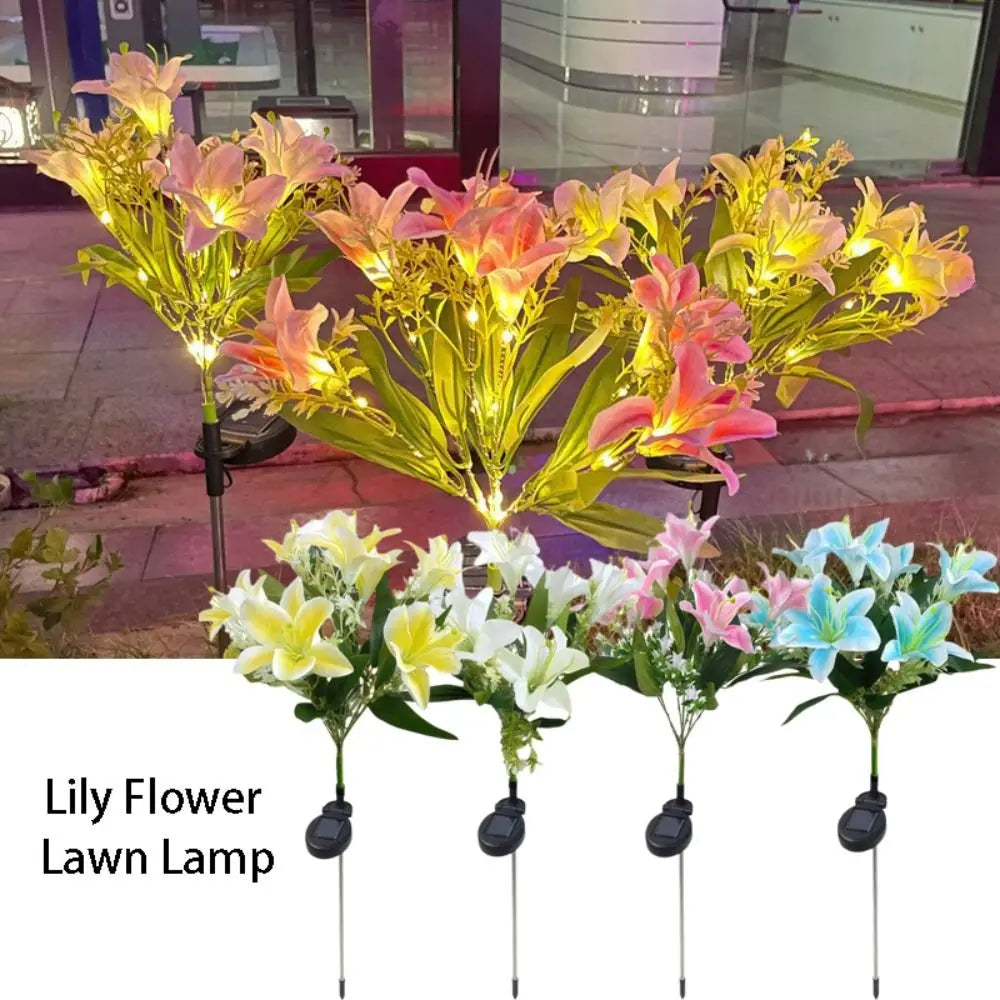 7 Heads Solar Flowers Garden Lights Waterproof Solar Powered LED Outdoor Flower Decor LED Lights Ground Spike Yard Decoration Oasis Select