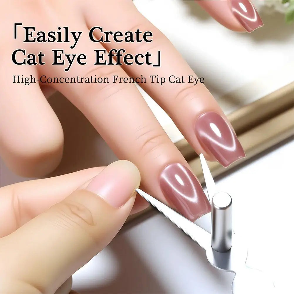 Strong Cat Eye Magnet for Nails, Magnetic Scissor-Shaped and Ring-Shaped Cat Eye Magnet French Nail Art Tool Home Salon Studio Oasis Select
