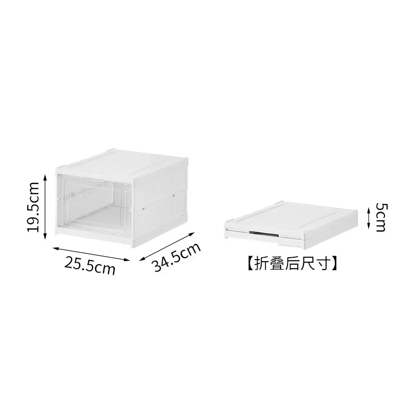 Installation-free thickened shoe box transparent shoe storage box shoe rack plastic foldable multi-functional shoe cabinet Oasis Select 1 White