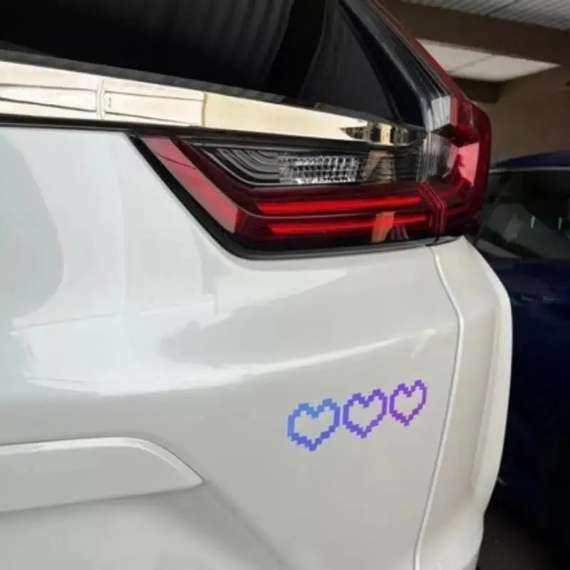 Sheet Waterproof Car Window Décor - Mosaic Heart Pixel for Headlights and Taillights Oasis Select