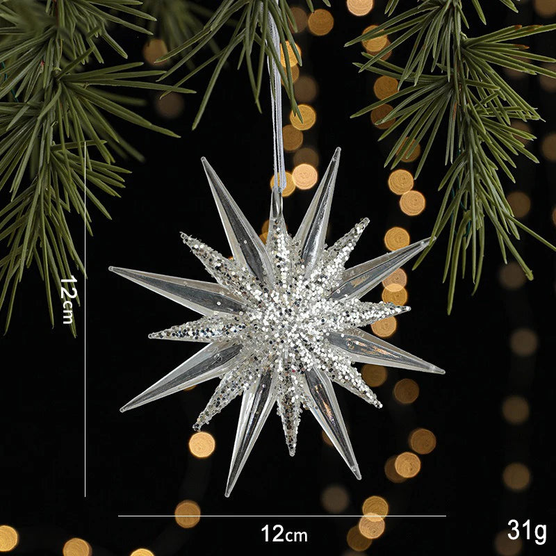 Acrylic Christmas Crystal Pendant – Angel & Snowflake Ornament