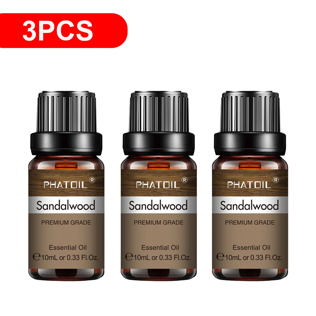 PHATOIL 3-Pack Essential Oils Gift Set | 10ml Aromatherapy Oils