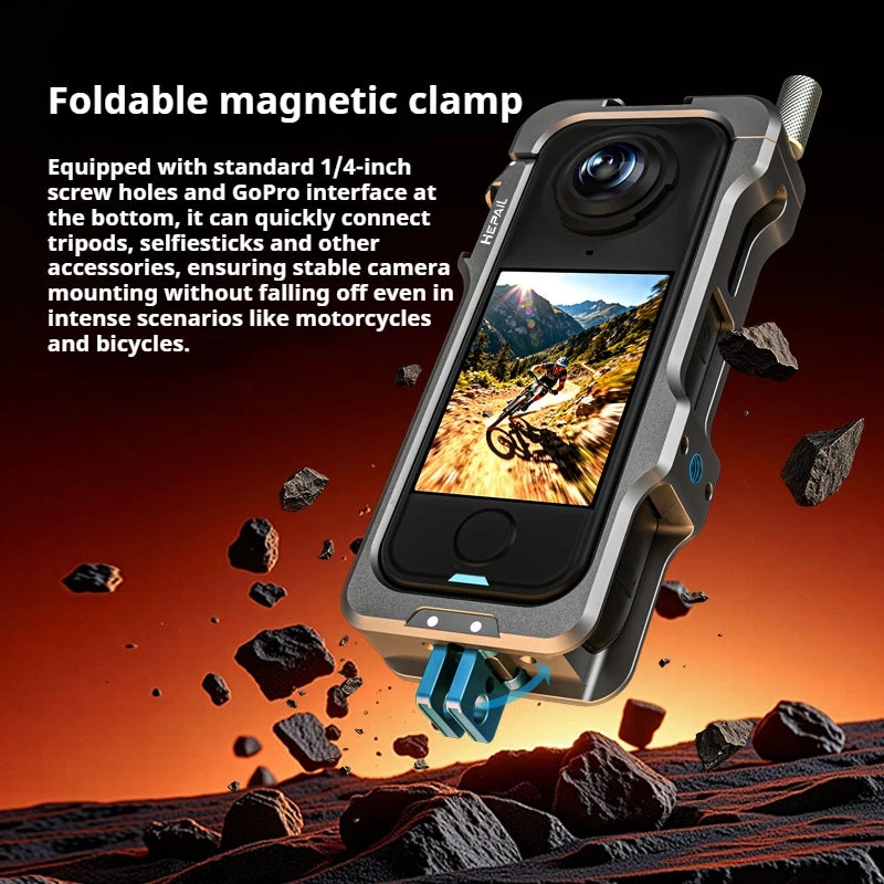Aluminum Cage Frame for Insta360 X4 – Shockproof Bracket
