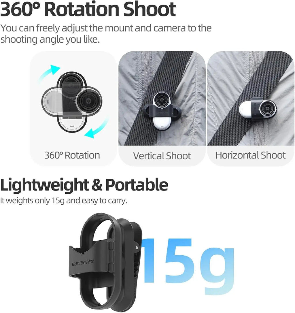 Sunnylife 360° Backpack Clip Mount for Insta360 GO 3S & GO 3