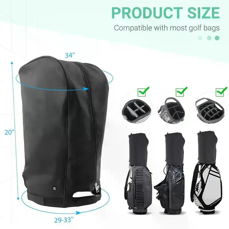 Golf Bag Rain Cover Dustproof Rain Hood Club Protector Portable Golf Bag Rain Cover For Golf Bag And Carry Cart Stand Bag Oasis Select
