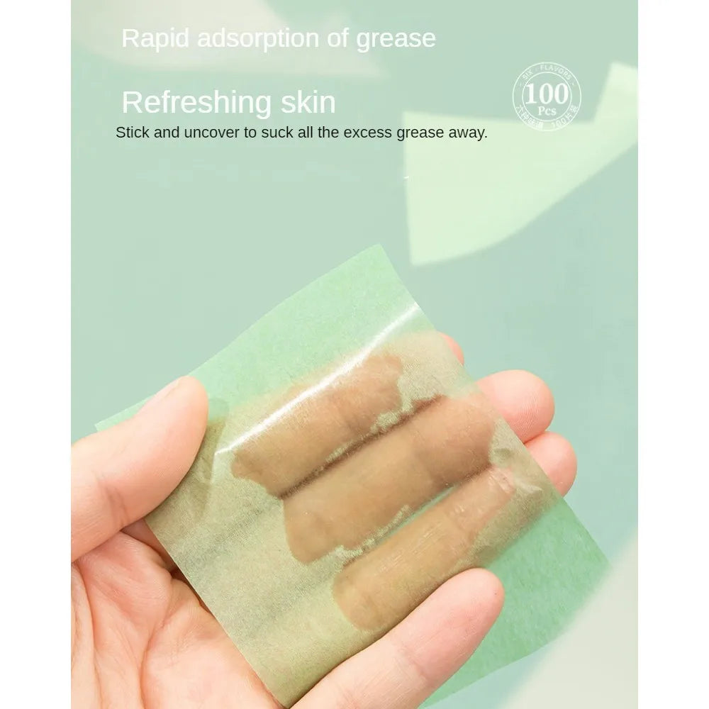 100 Pieces Fragrance Facial Oil-absorbing Paper for T-zone Oil Control Oasis Select