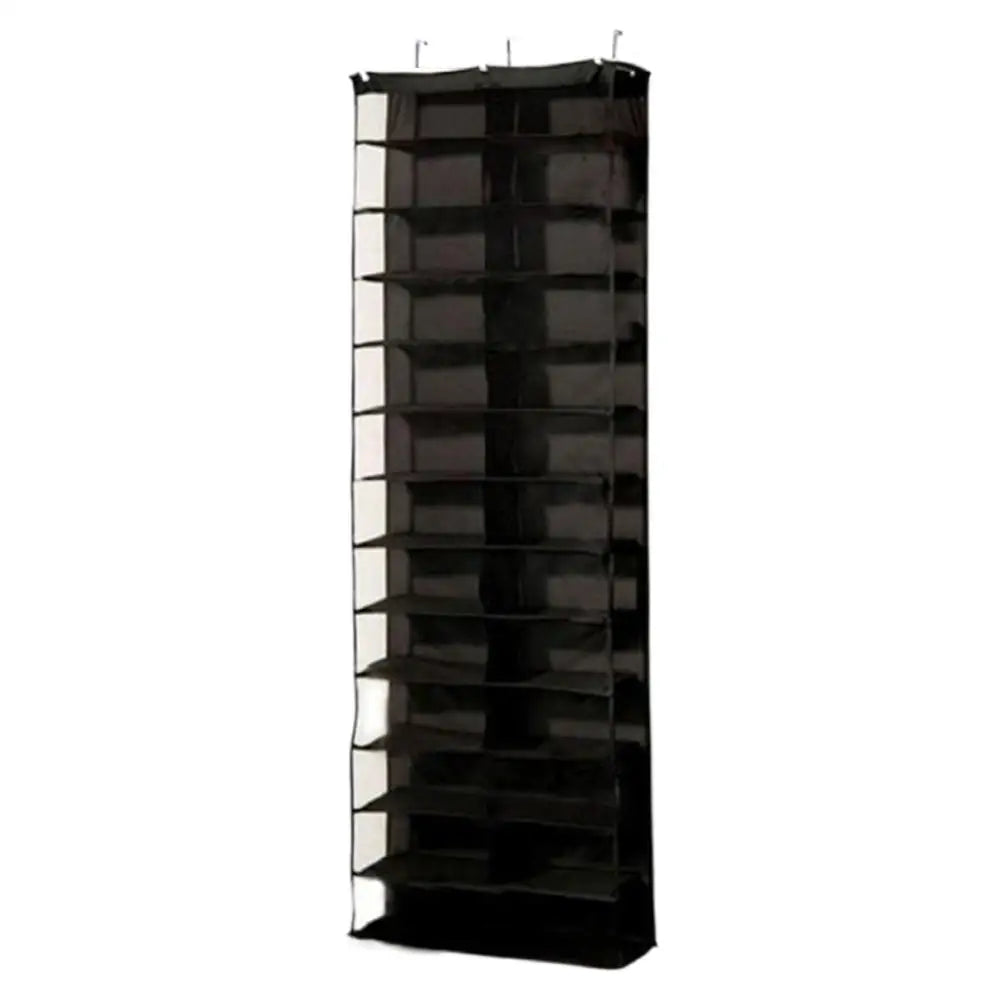 26-Pocket Over-Door Shoe Rack Organizer | Transparent Pockets