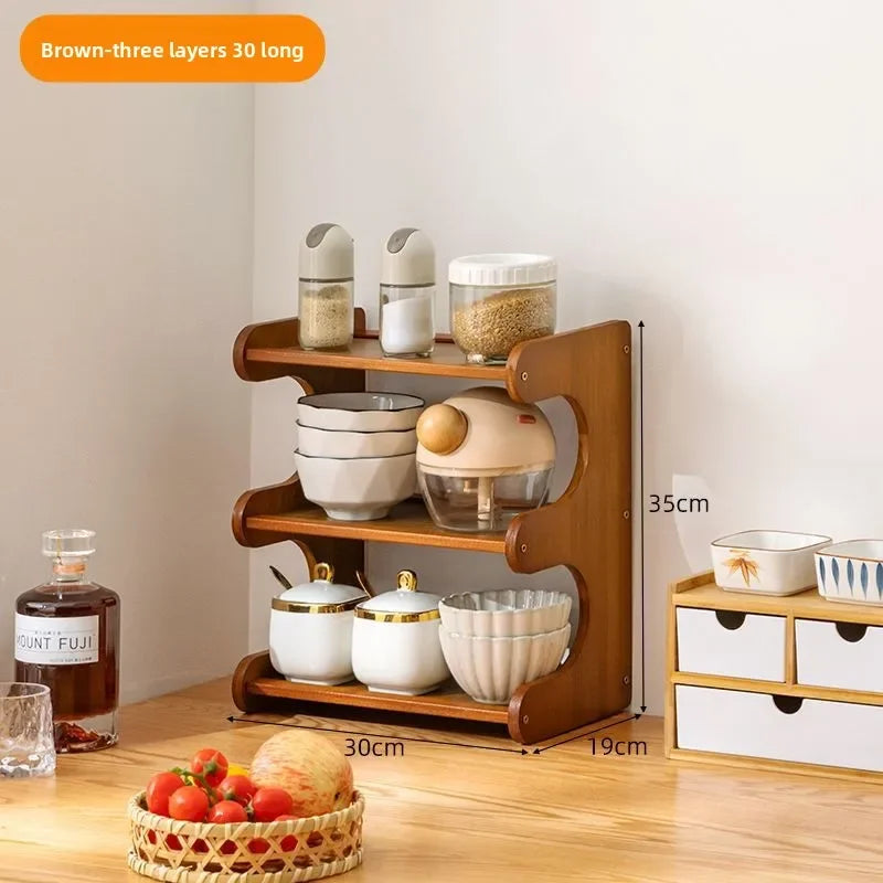 Kitchen Rack Household Countertop Multifunctional Seasoning Storage Rack Countertop Multi-layer Vertical Dust Storage Rack Oasis Select 3-30cm