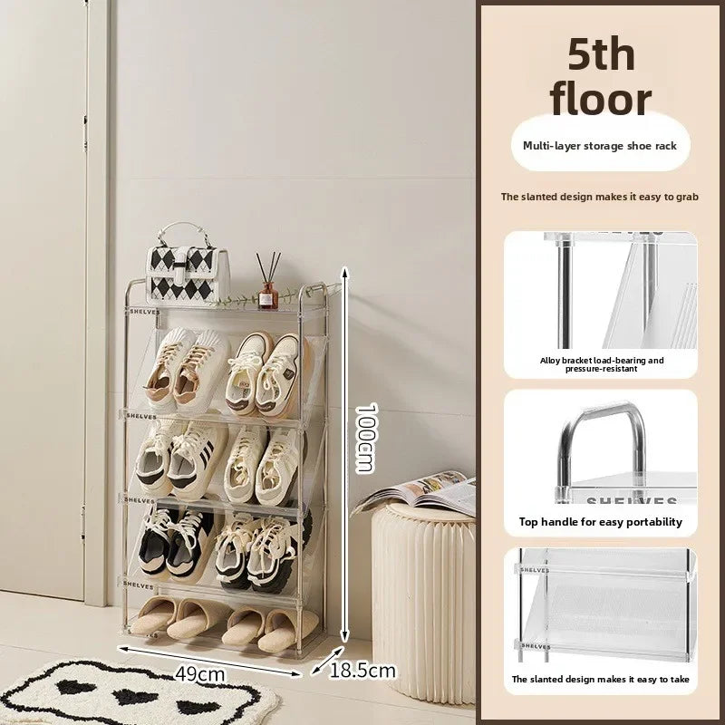 Multifunctional shoe rack doorway dormitory rental room storage shoe cabinet household bedroom large capacity multi-layer Oasis Select
