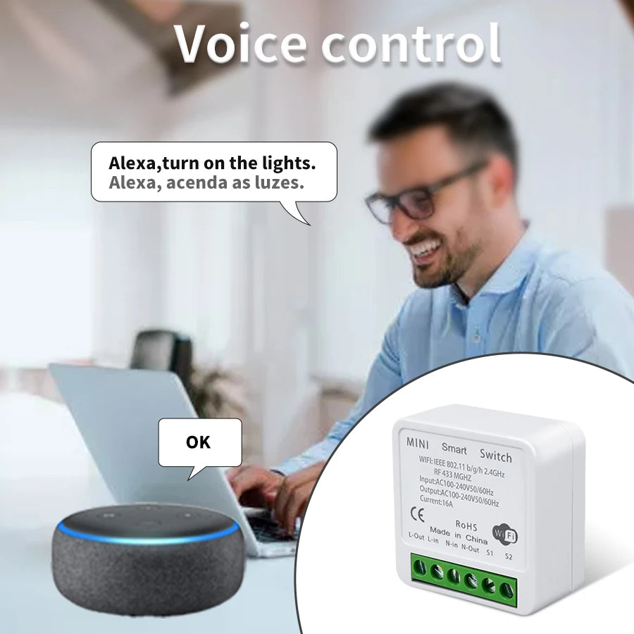 Tuya WiFi RF433MHz Smart Wall Switch 1/2/3 Gang | Alexa Google Smart WiFi Switch Oasis Select