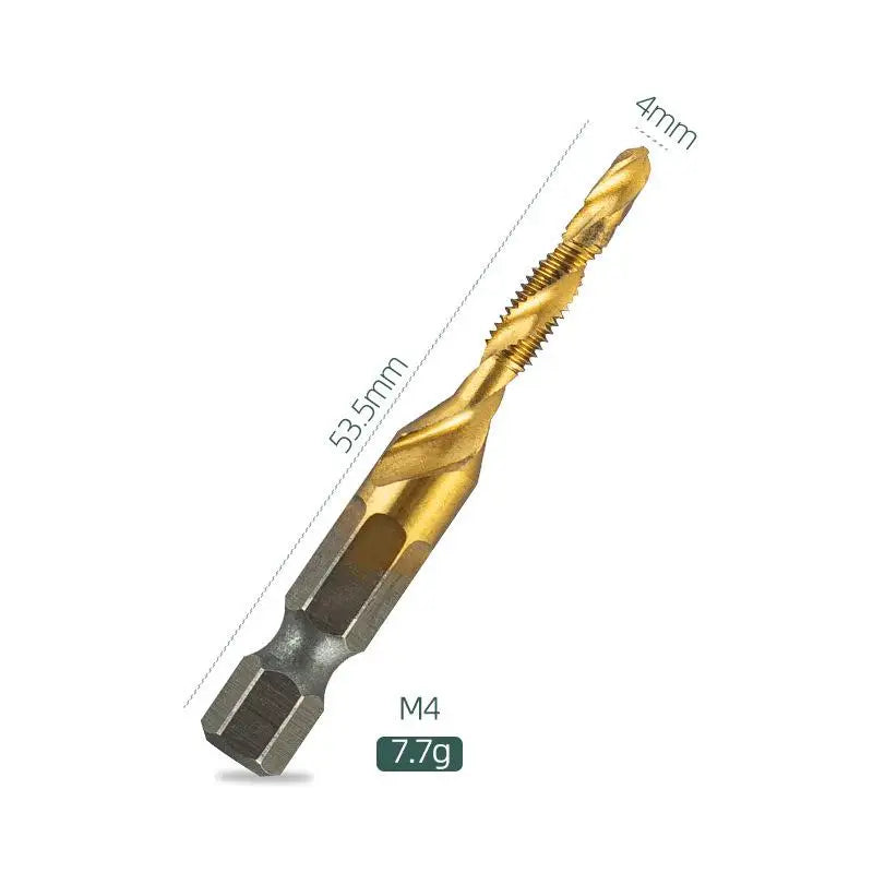 M3 M4 M5 M6 M8 M10 Hand Tools Hex Shank Titanium Plated HSS Screw Thread Metric Tap Drill Bits Screw Machine Compound Tap Oasis Select A2