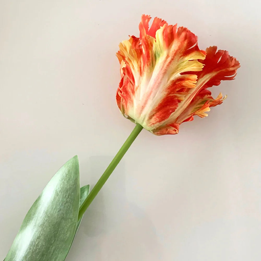 Luxury 3D Parrot Tulip branch 1PC Real Touch Artificial Flowers for Wedding Fake Tulips Bridal DIY Bouquet Living Room Ornaments Oasis Select Orange