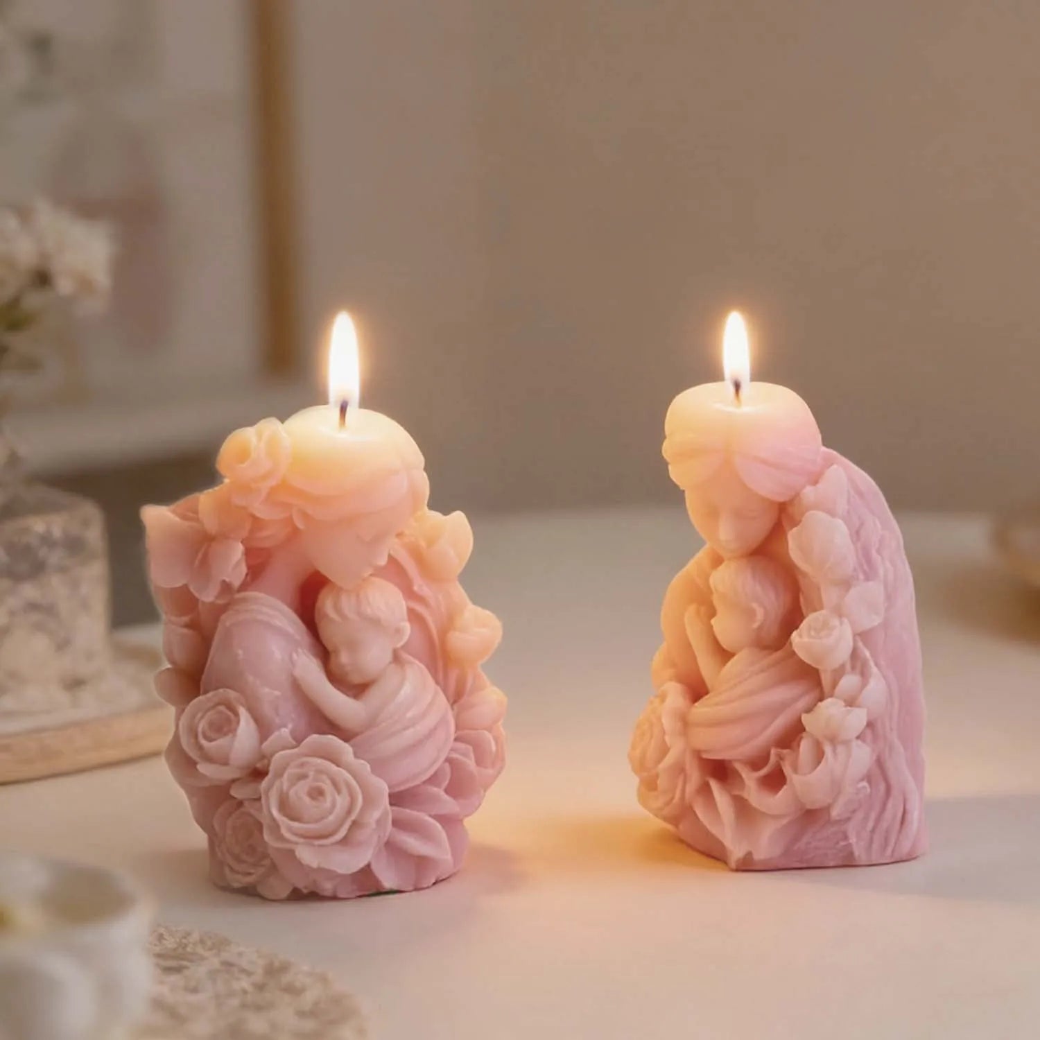 Resin Mold Non-Toxic Gypsum Ornament Mold Flower Mother Mold For Home Decoration Candle Making Mother’S Day Gift Oasis Select