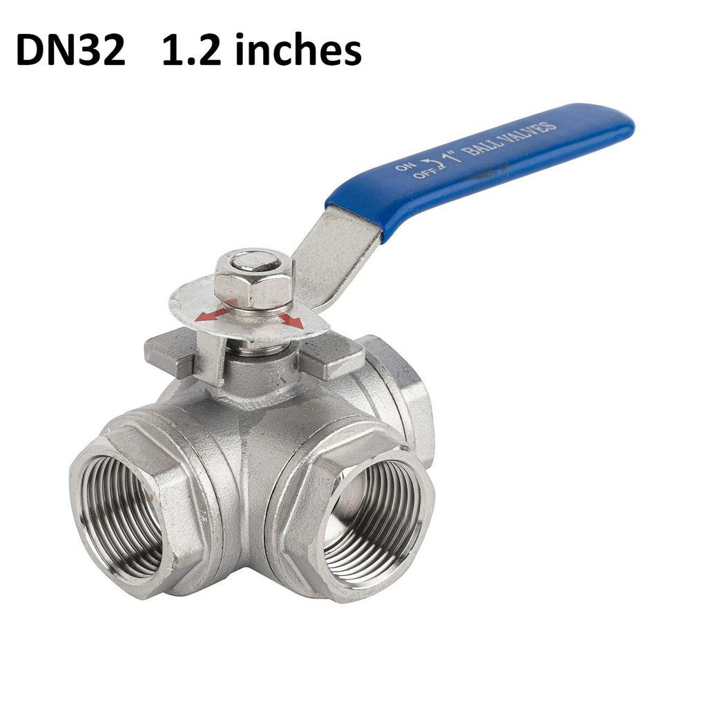 304 Ball Valve BSP Internal Thread Stainless Steel Two-piece T-shaped 1/4 3/8 1/2 "3/4" 1 "2" Water Gas Oil Switch Adapter Oasis Select DN32 304 T-shaped valve