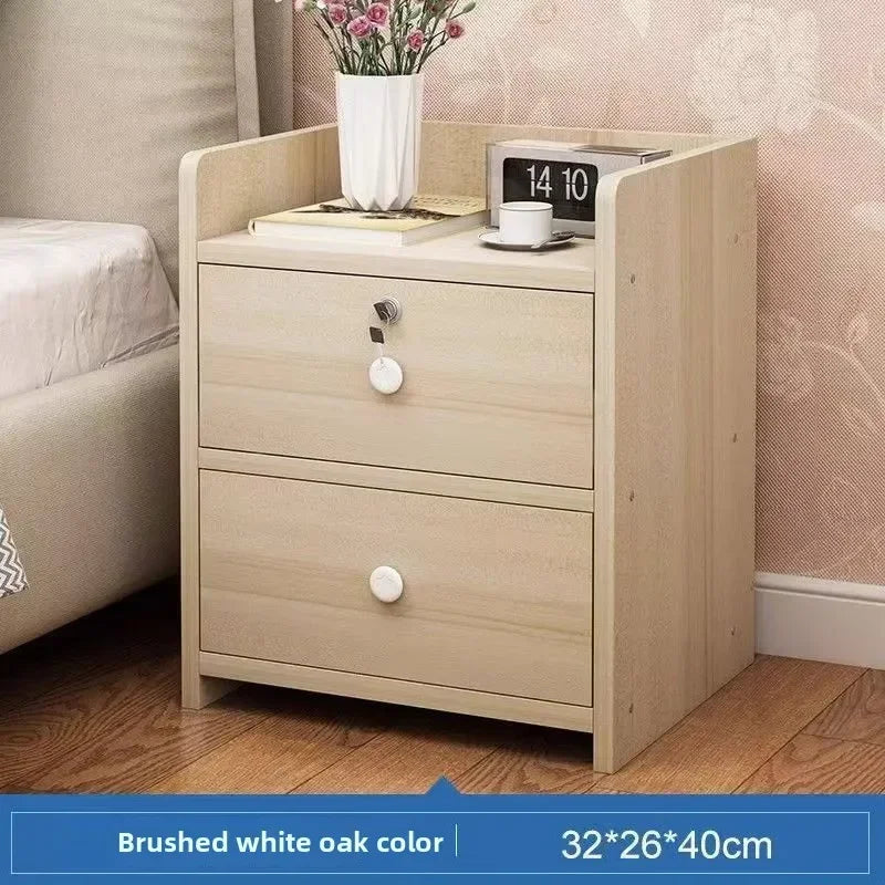 Multi-functional Bedside Table Storage Locker Small Shelf Oasis Select White Oak D
