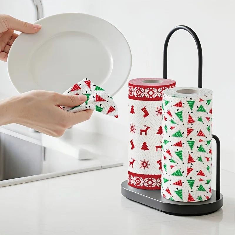 Christmas Kitchen Paper, Disposable Kitchen Cleaning Dual - Christmas Home Cleaning Tools, Christmas Decorative Paper Towels Oasis Select
