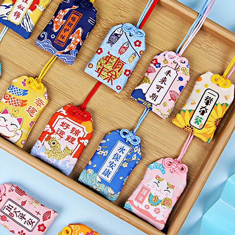Classic Japanese Prayer Imperial Amulet Omamori Fortune Success WorkGod Of Wealth Small Blessing Bag Kid Gift Pendant Oasis Select