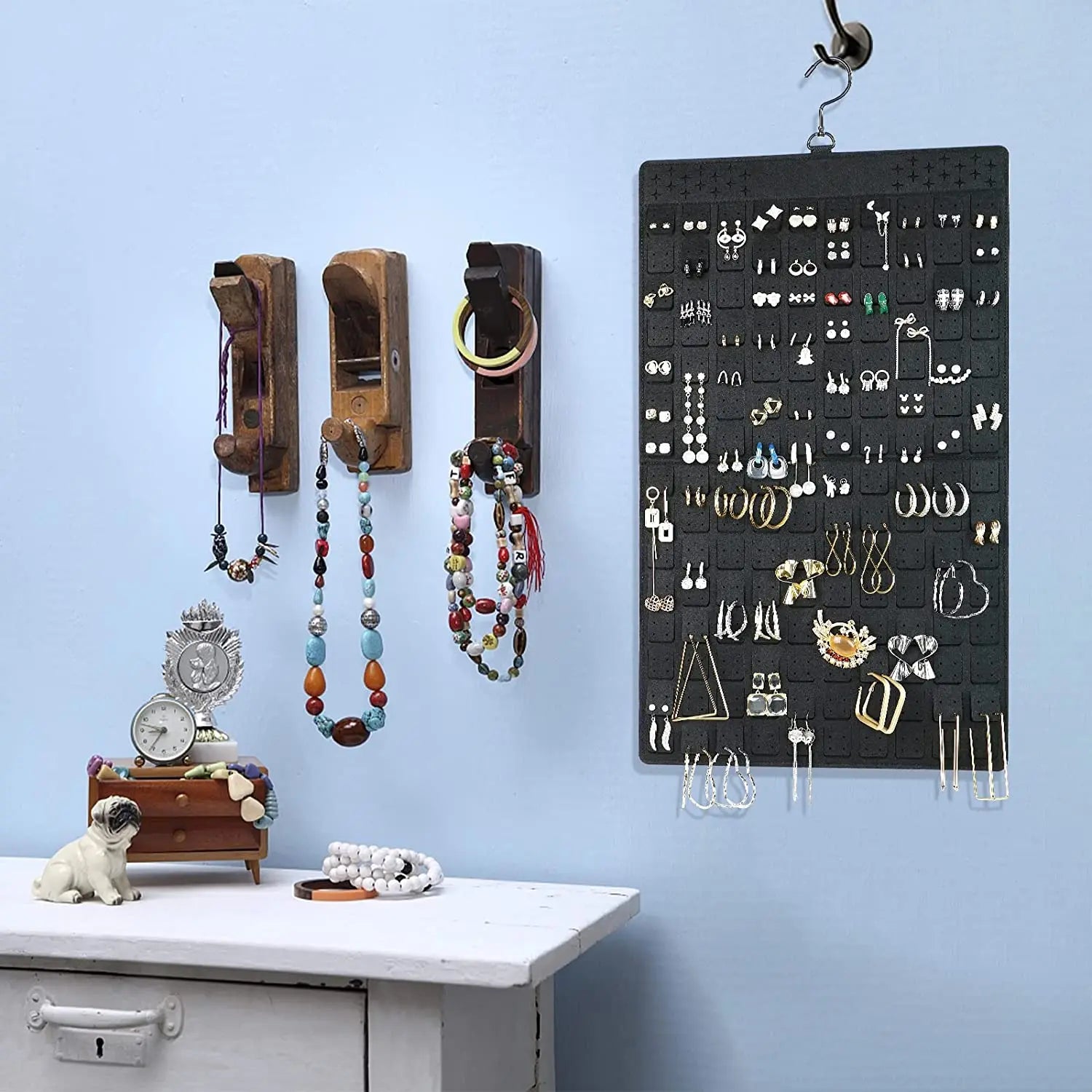 Jewelry Holder Organizer, Hanging Jewelry Organizer Dual-Sided Earring Organizer Display for 300 Pairs of Earrings and Necklace Oasis Select