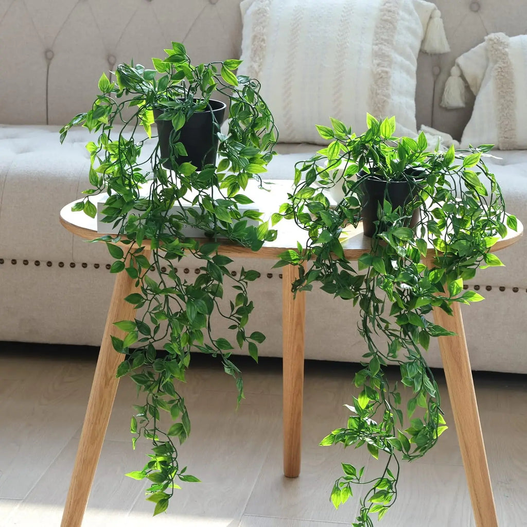1/3Pcs Artificial Hanging Plants Set String of Pearls Ivy Fern in Pots for Shelf Bathroom Dorm Boho Home Decor Oasis Select