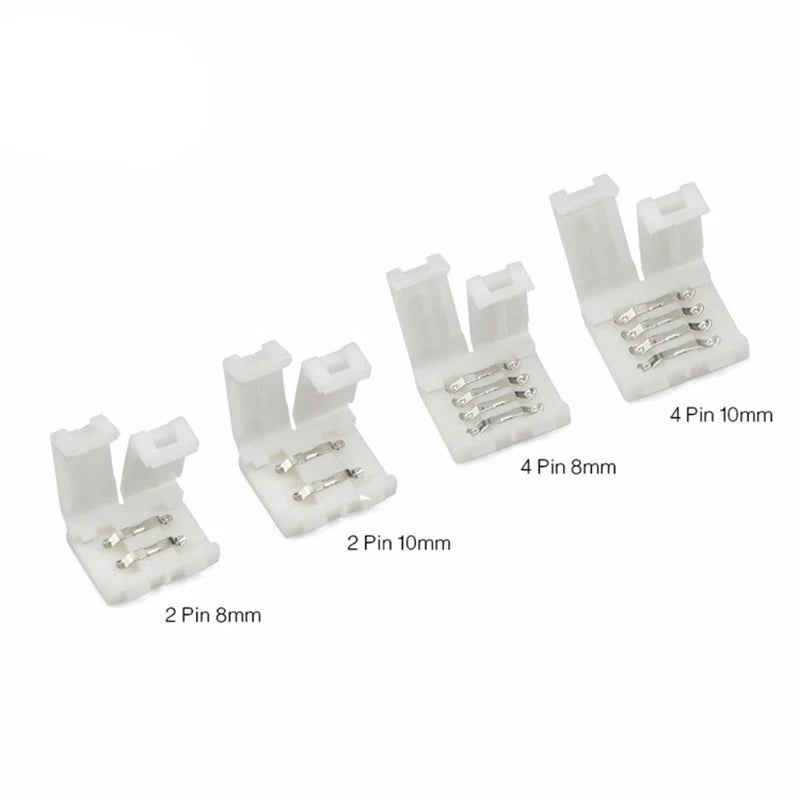 5PCS 10PCS 2Pin 4Pin 8mm 10mm LED Strips Lights Connector Splice Clip For 2835 3528 5050 5630 LED Strip Lamps Bar Connector Oasis Select