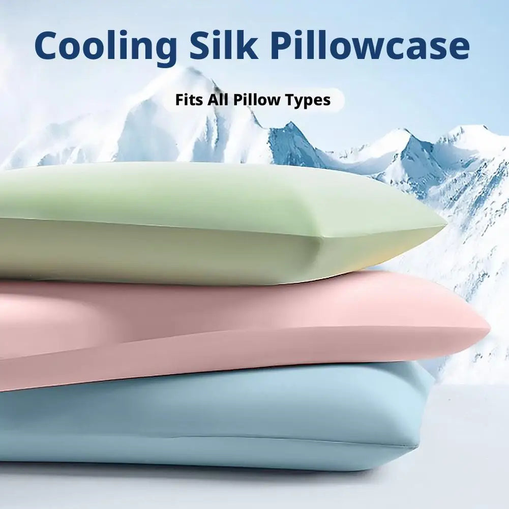 1-10PCS Ice Silk Cooling Pillowcase for Memory Universal Inner Cover Summer Breathable Soft Durable Cold Feeling Washable Oasis Select