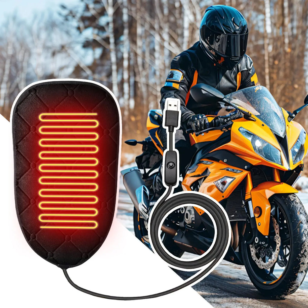 Motorcycle Seat Cover Motorbike Heating Seat Pad Cold Weather Scooter Cushion for Dirt Bike ATV Snowmobile Road Trip Touring Oasis Select