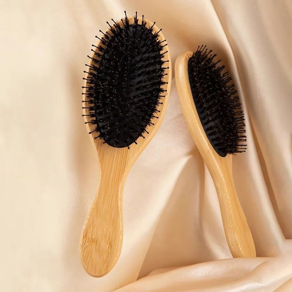 Wooden Soft Bristle Hair Brush – Detangle & Straighten Comb Hair Brush & Comb Oasis Select