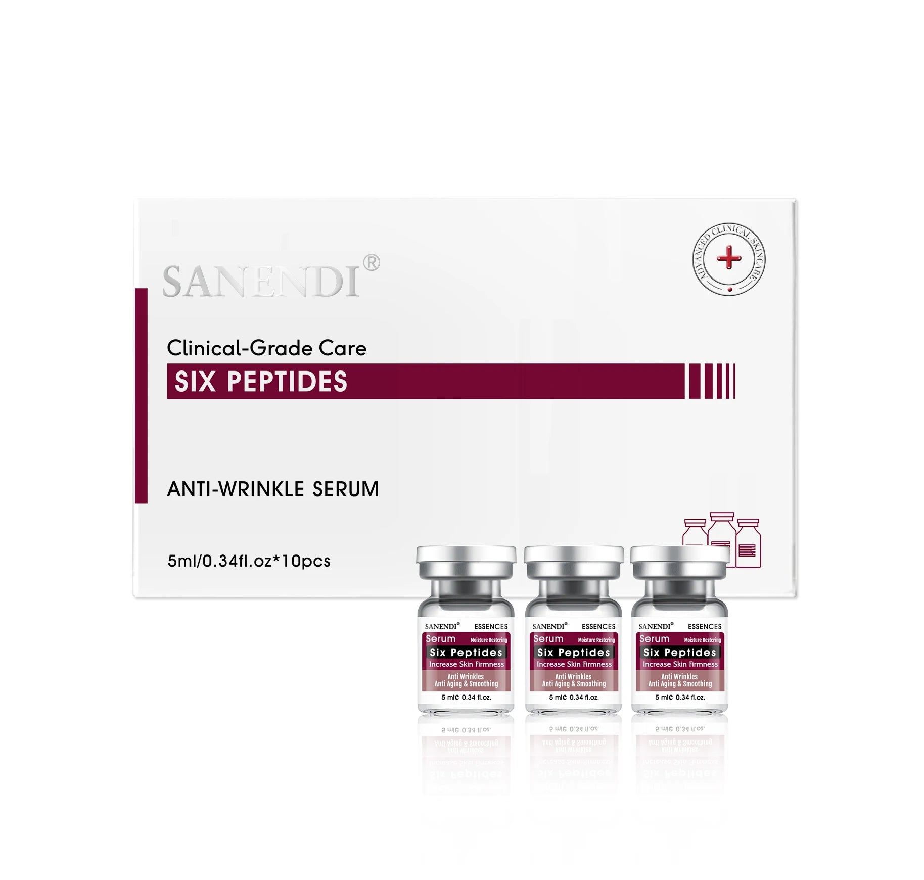 Korean Six Peptide Hyaluronic Acid Face Serum – 10 Ampoules Face Ampoule Serum Oasis Select
