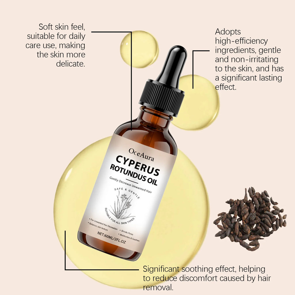 Cyperus Rotundus Hair Growth Inhibitor Oil – Natural 60ml Hair Growth Inhibitor Oil Oasis Select