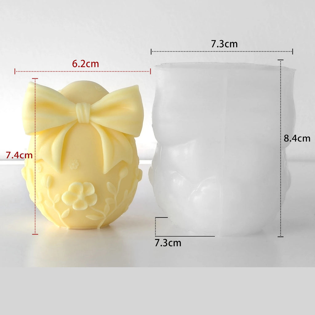 Bow Egg Scented Candle Mold Decorative Easter Egg Mold Diffuser Stone Mold Bowknot For Candle Making Gifting Diy Craft Oasis Select B