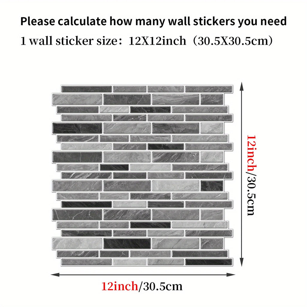 Classic Black And White Tile Marble Room Decoration Kitchen Living Room Waterproof Self-Adhesive Wall Sticker Detachable Oasis Select